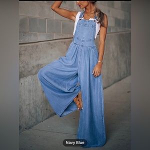 LuLu Wide Leg Vintage Denim Overalls
